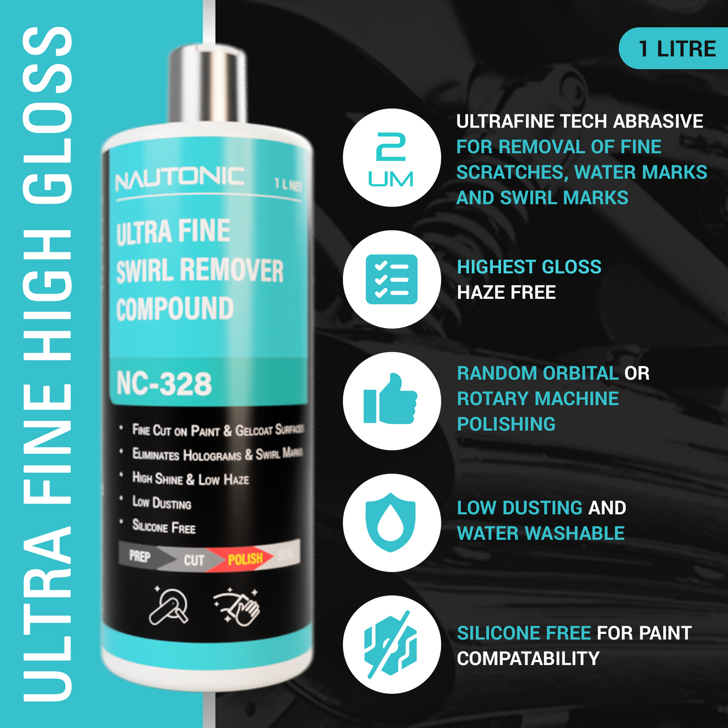Nautonic NC-328 Ultrafine Swirl Remover Compound 1lt