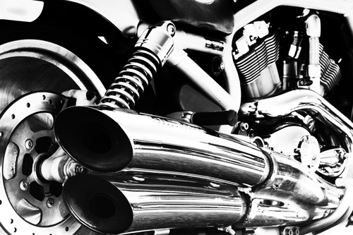 Shiny Chrome Motorbike Exhaust